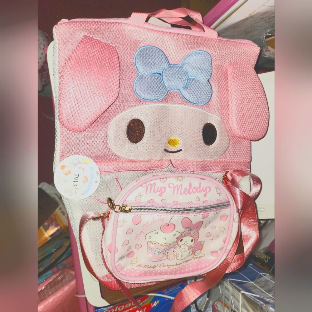 New! My Melody crossbody bag ➕️ mesh bag.